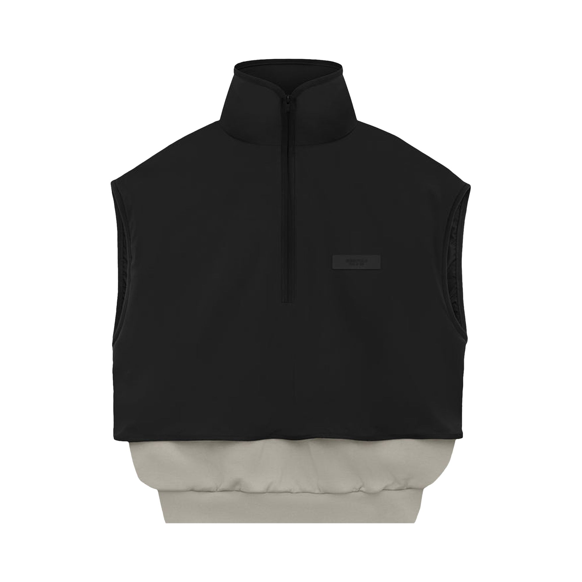 Fear of God Essentials Nylon Fleece Mockneck Vest 'Seal/Jet Black' | Multi-Color | Men's Size 2XS