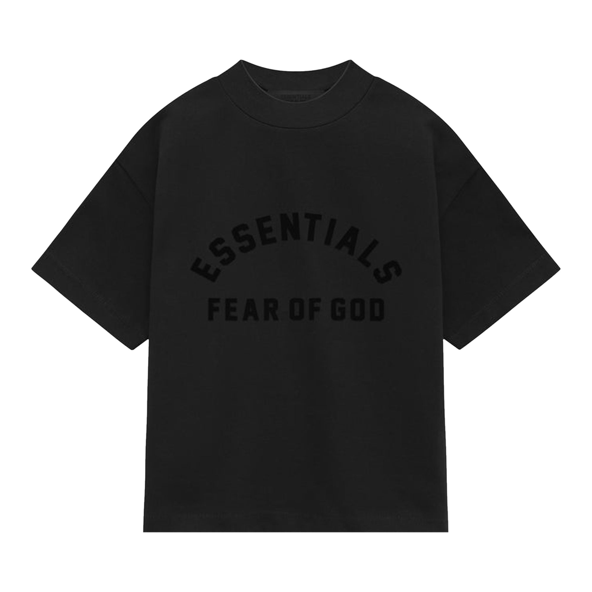 Fear of God Essentials Kids Heavy Jersey Crewneck T-Shirt 'Jet Black' | Kid's Size 14.5