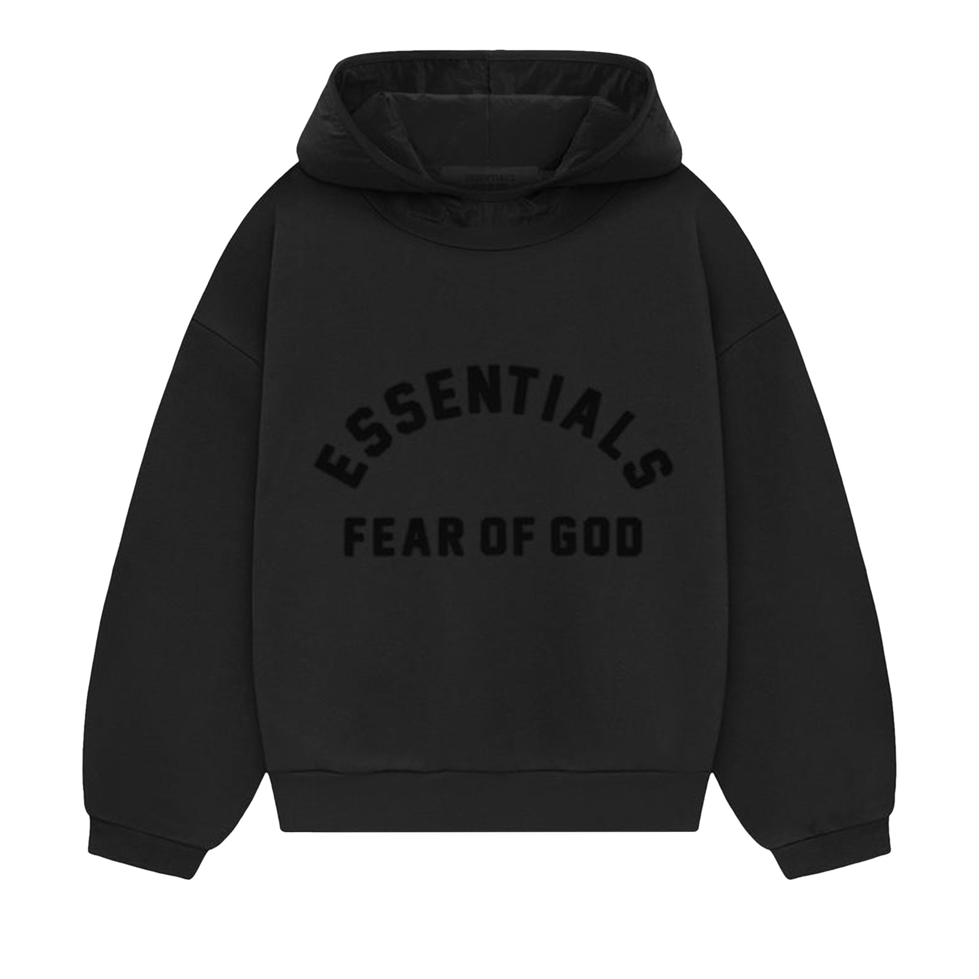 Fear of God Essentials Kids Nylon Fleece Hoodie 'Jet Black/Jet Black' | Kid's Size 14.5