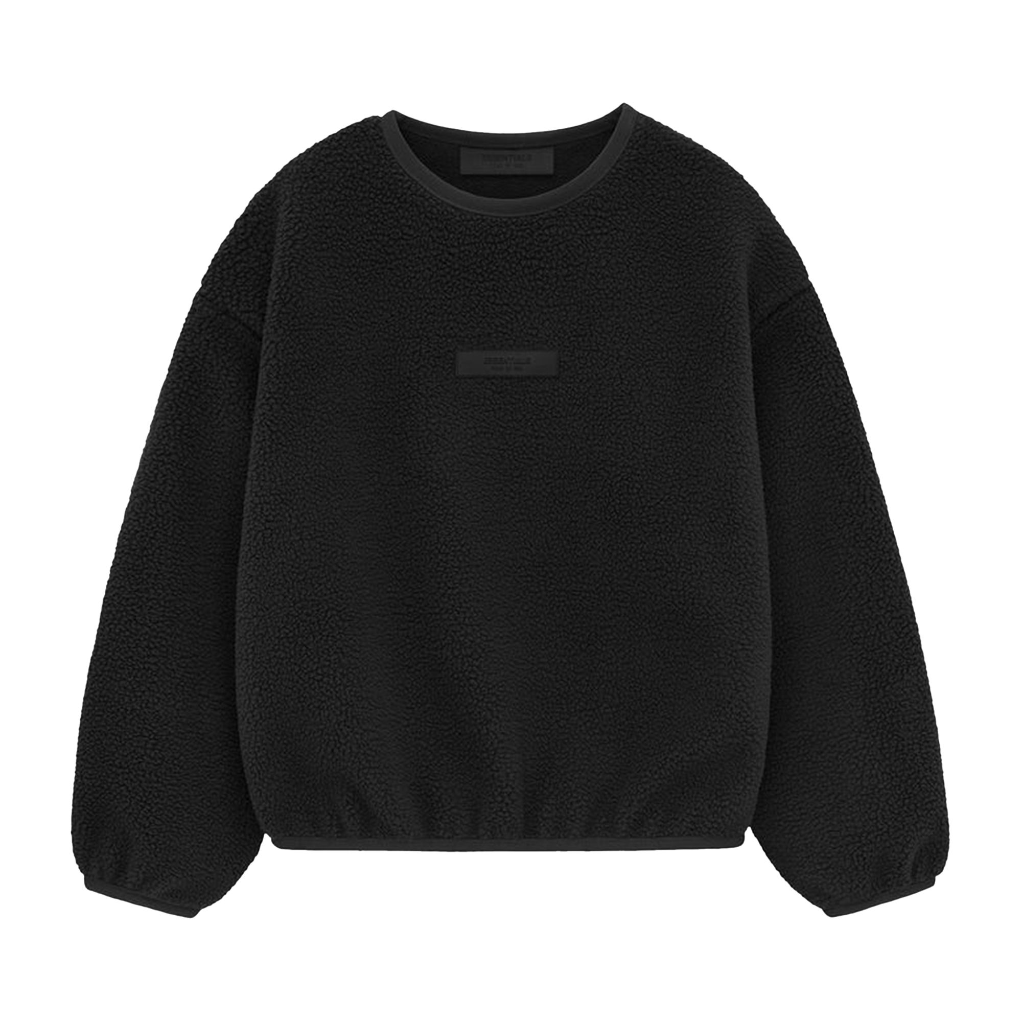 Fear of God Essentials Kids Polar Fleece Crewneck 'Jet Black' | Kid's Size 14.5