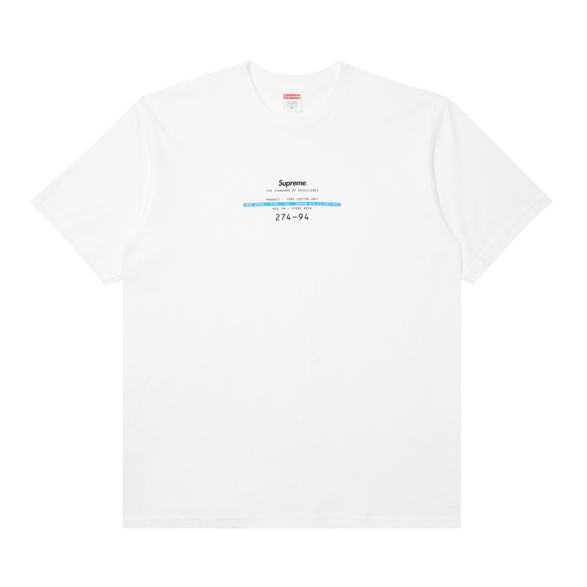 Supreme Standard Tee 'White' | Men's Size XL