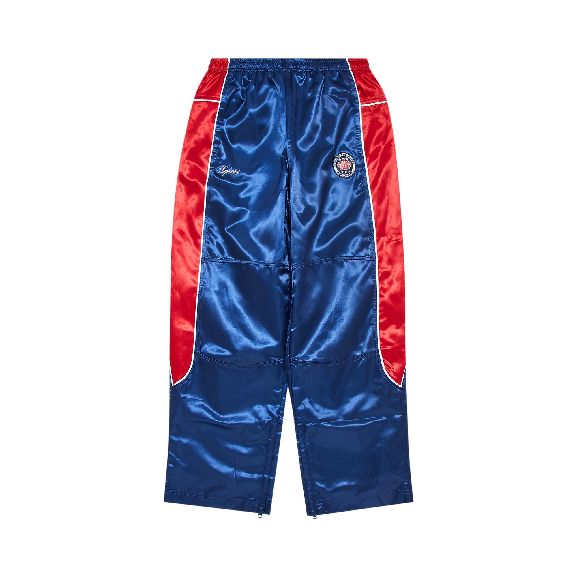 Pre-owned Supreme Satin Track Pant 'navy' | Blue | Men's Size L