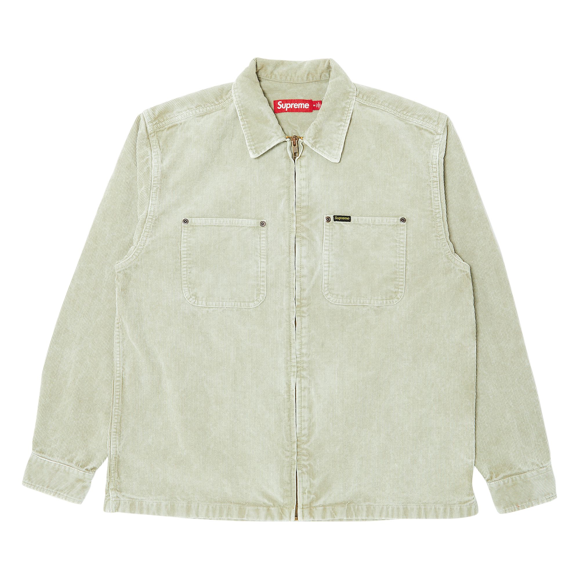 Pre-owned Supreme Washed Corduroy Zip Up Shirt 'tan'