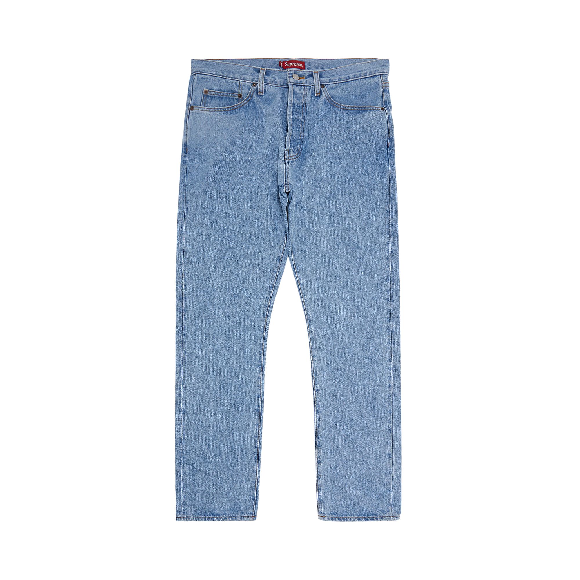 Pre-owned Supreme Stone Washed Slim Selvedge Jean 'stone Washed Indigo' | Blue | Men's Size 34