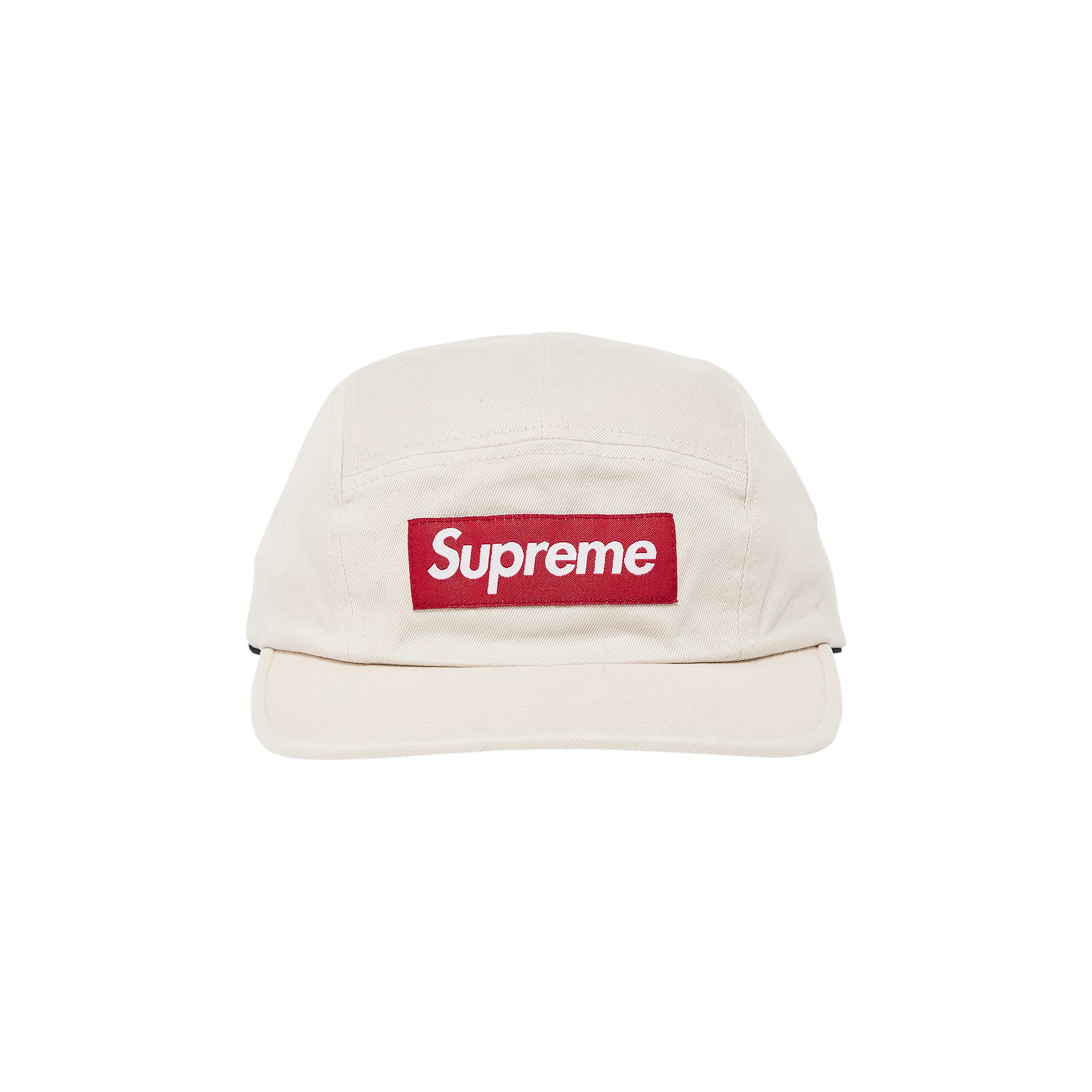 Pre-owned Supreme Washed Chino Twill Camp Cap 'natural' In Cream