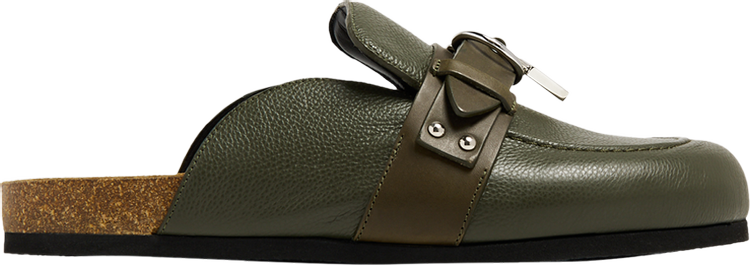 JW Anderson Padlock Loafer Leather Mules 'Dark Olive'