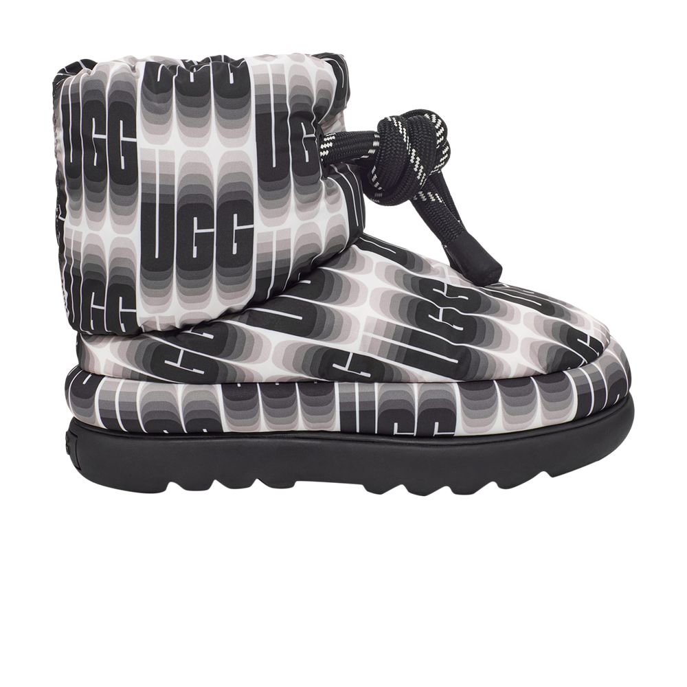 Pre-owned Ugg Wmns Classic Maxi Wavelength Short Boot 'black White'