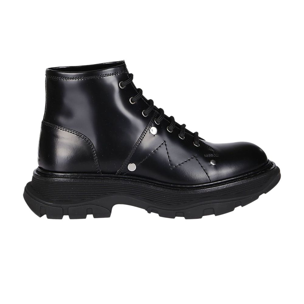 Pre-owned Alexander Mcqueen Wmns Tread Slick Lace Up Boot 'black' | Women's Size 35.5