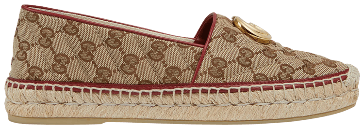 Gucci Wmns Espadrilles GG Matelasse   Brown Cherry Red