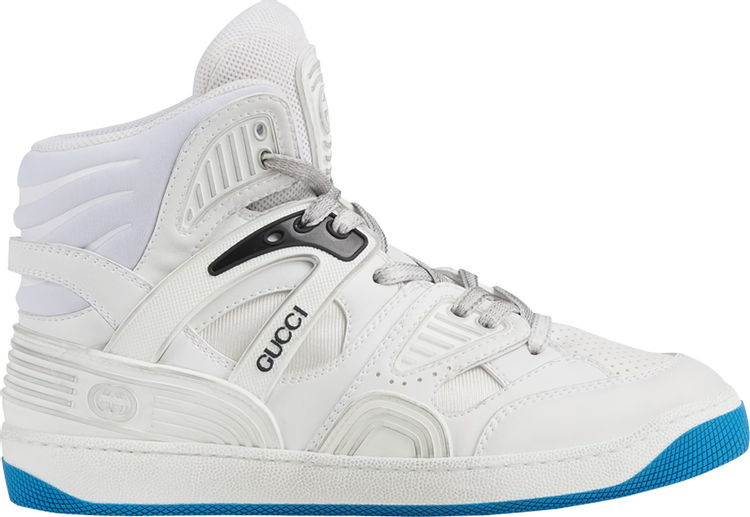 Gucci Wmns Basket High Sneaker 'White Blue'