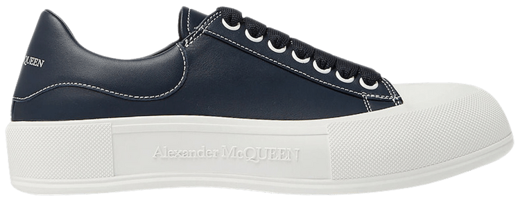 Size 10.0 Alexander McQueen Deck Lace Plimsoll Navy Blue