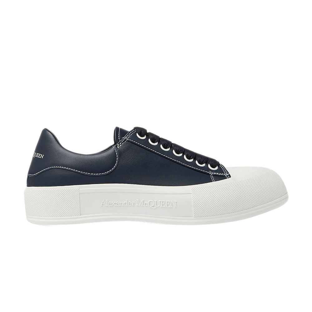 Pre-owned Alexander Mcqueen Deck Lace Plimsoll 'navy Blue' | Men's Size 41
