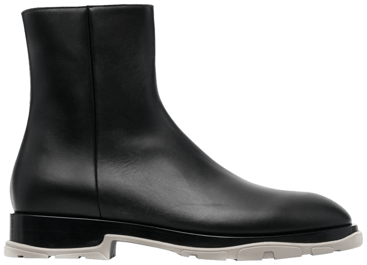 Alexander McQueen Half Leather Boot Black Grey