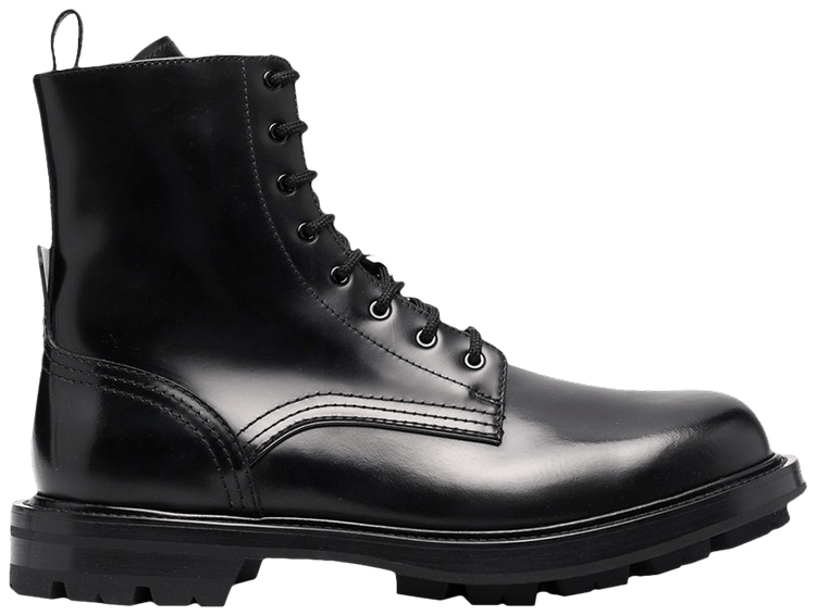 Alexander McQueen Lace Up Ankle Boot Black