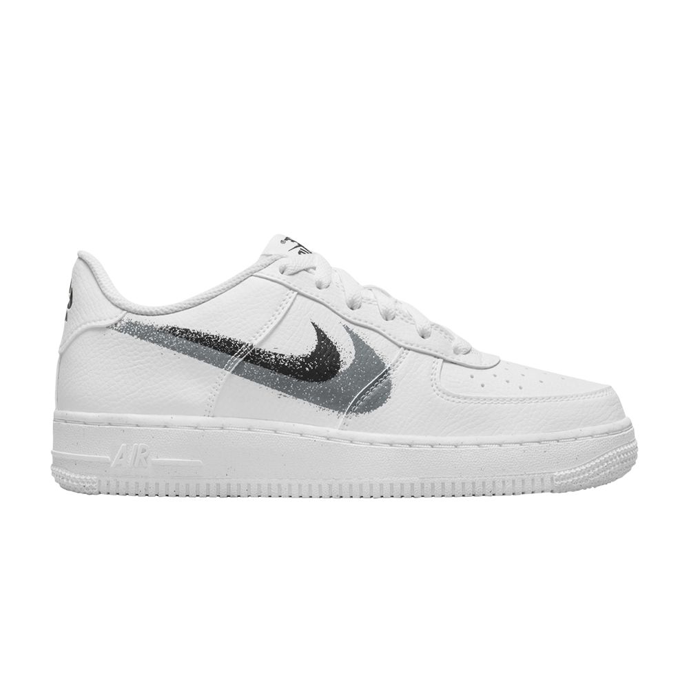 Nike Air Force 1 Impact Next Nature GS 'Spray Paint Swoosh' | White | Kid's Size 3.5