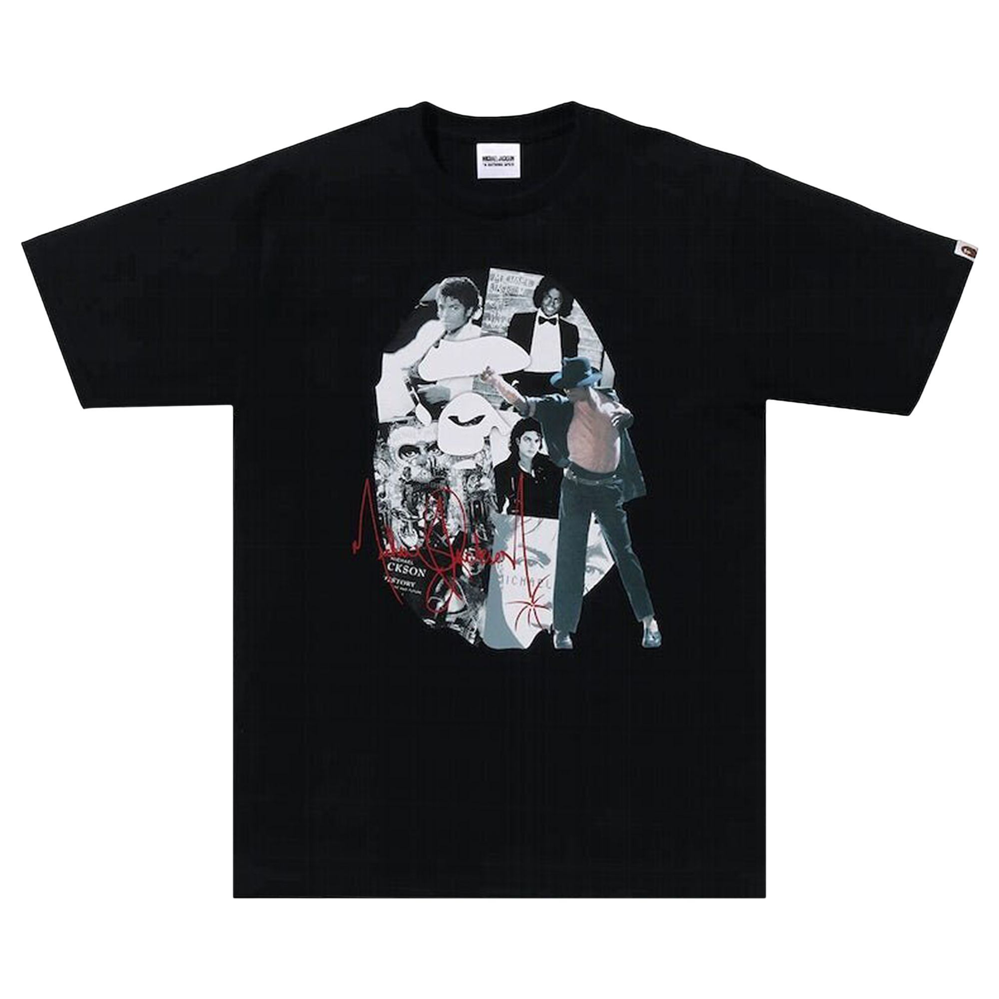 Pre-owned Bape X Michael Jackson Album Jacket Ape Head Tee 'black'