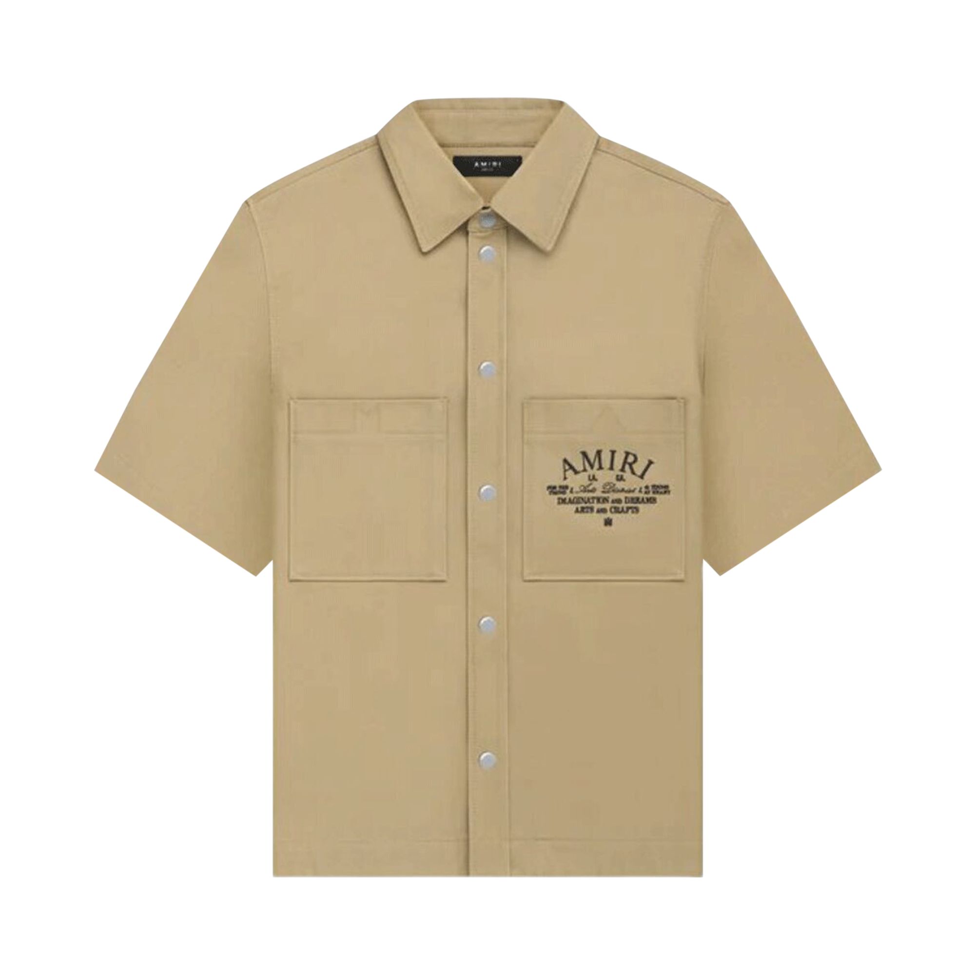 Pre-owned Amiri Arts District Camp Shirt 'sepia Tint' | Tan | Men's Size 52