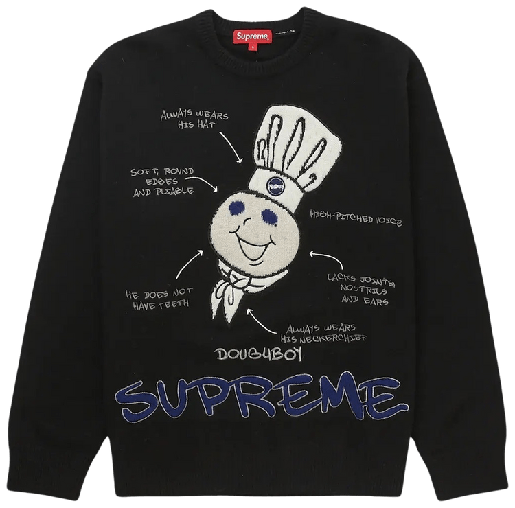 Buy Supreme Doughboy Sweater Black FW22SK26 BLACK GOAT CA