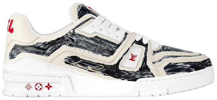 Louis Vuitton Trainer Colored In Motif   White Black