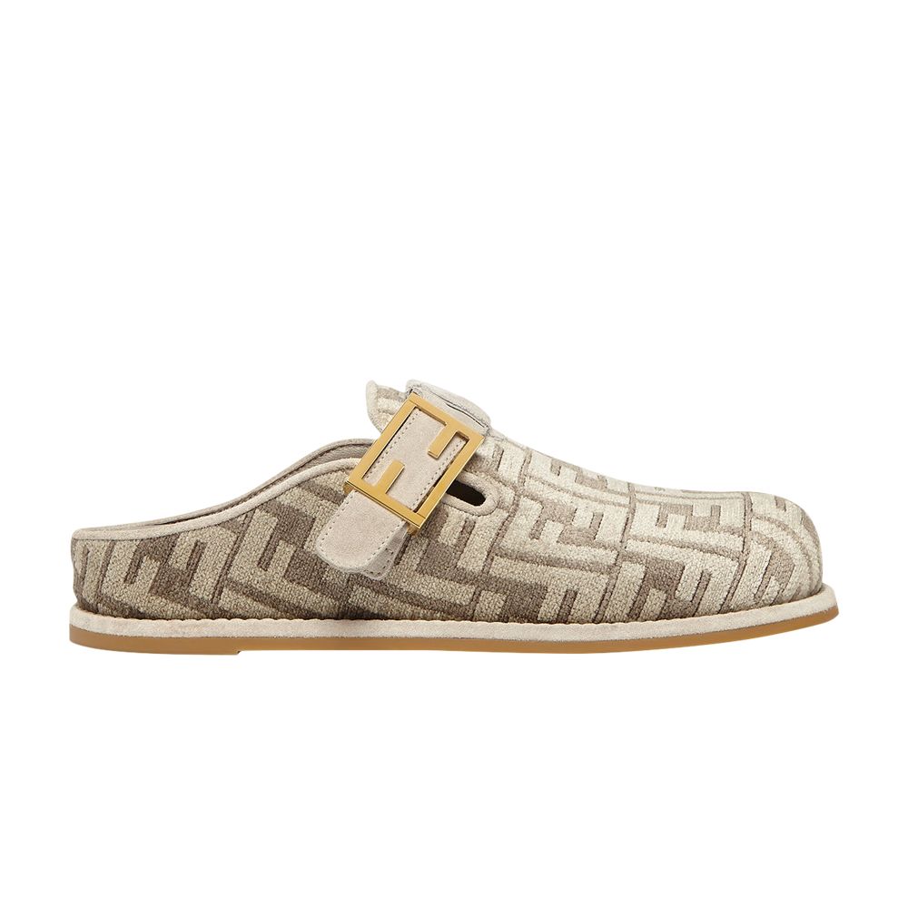 Pre-owned Fendi Wmns Feel Sabot 'ff Baguette - Dove Grey'