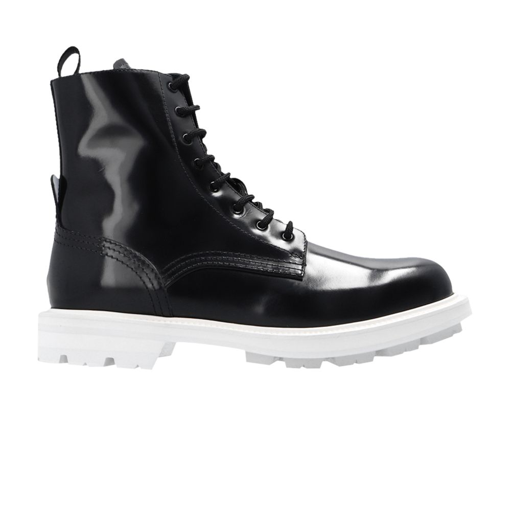 Pre-owned Alexander Mcqueen Combat Boot 'black White' | Men's Size 39
