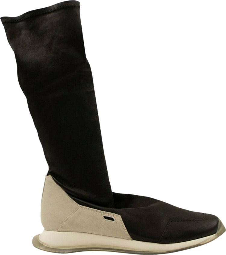 Rick Owens Oblique Runner Stretch Sock 'Black Milk Clear Sole'
