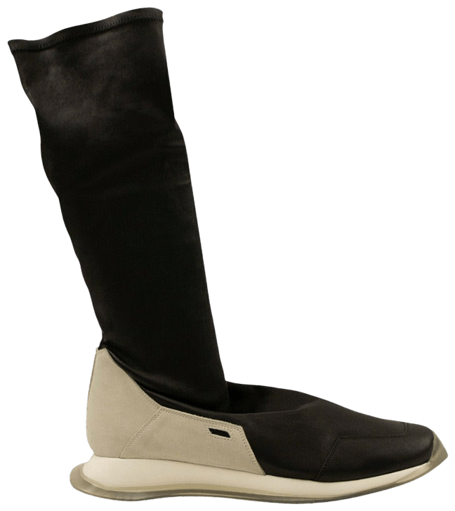 Rick Owens Oblique Runner Stretch Sock 'Black Milk Clear Sole'