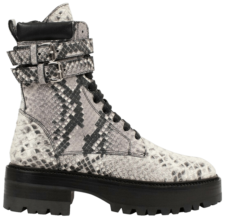 Amiri Wmns Combat Boot Embossed Snakeskin   Natural