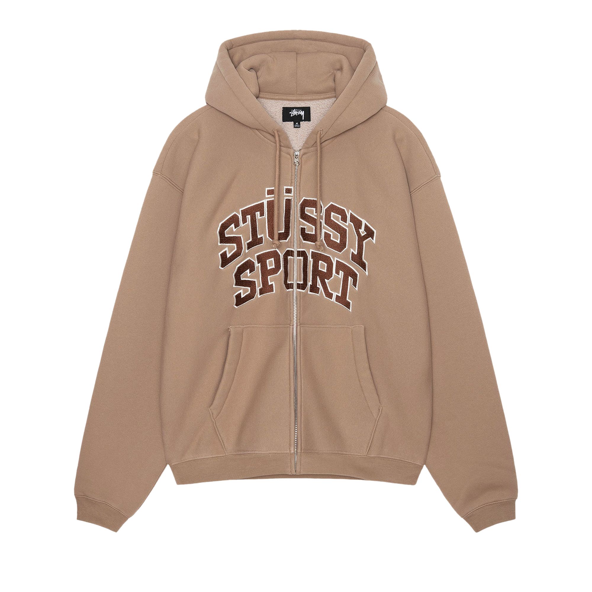Stussy Sport Zip Hoodie 'Tan' | Men's Size M