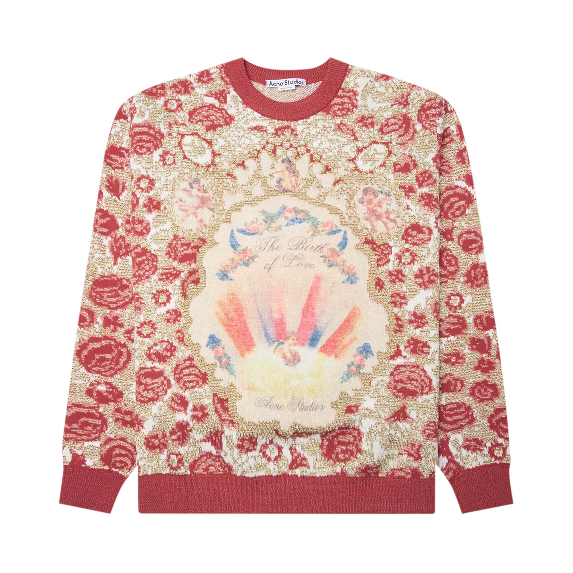 Pre-owned Acne Studios Jacquard Sweater 'blossom Pink/gold' | Men's Size L