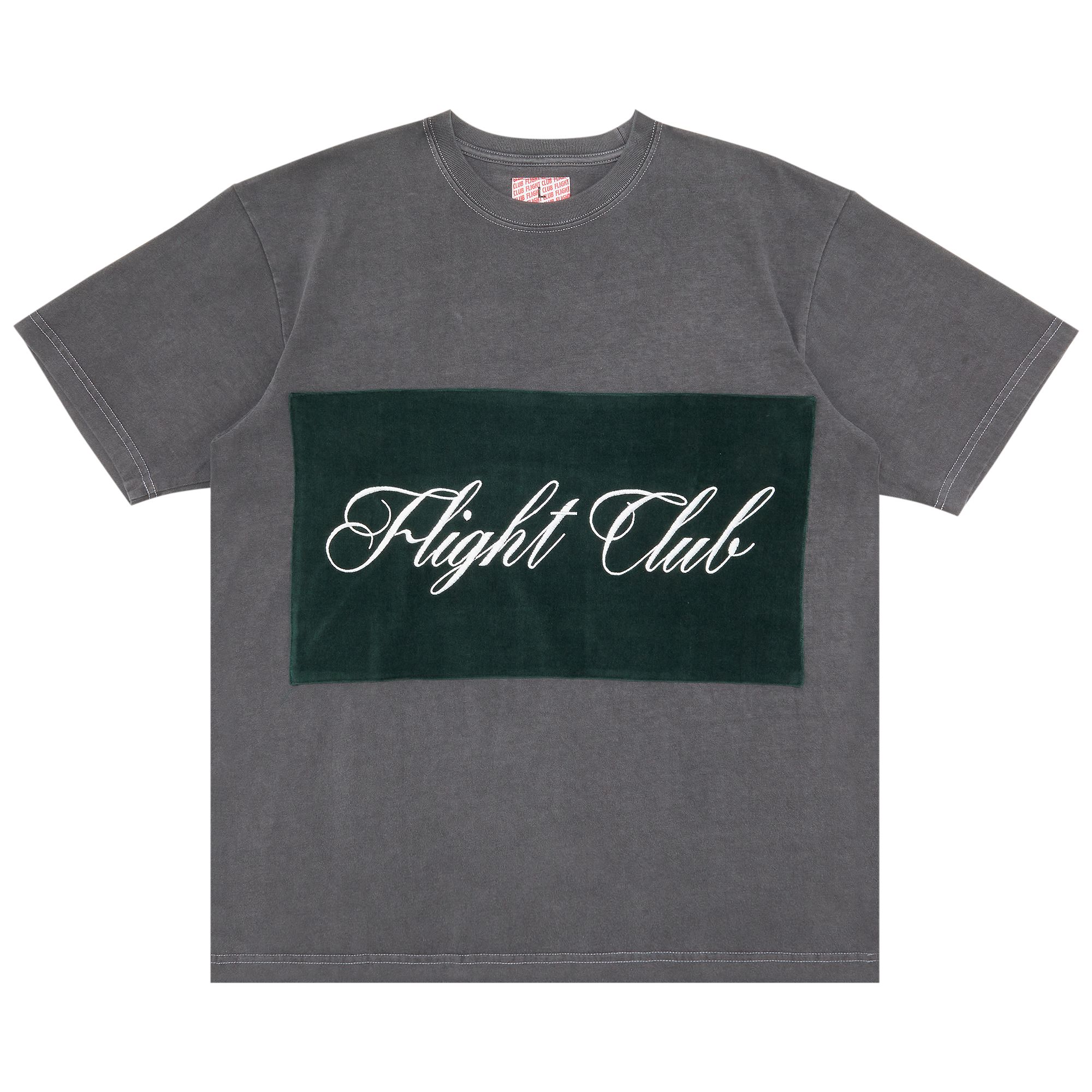 Pre-owned Flight Club Script T-shirt 'washed Black/velour Green'