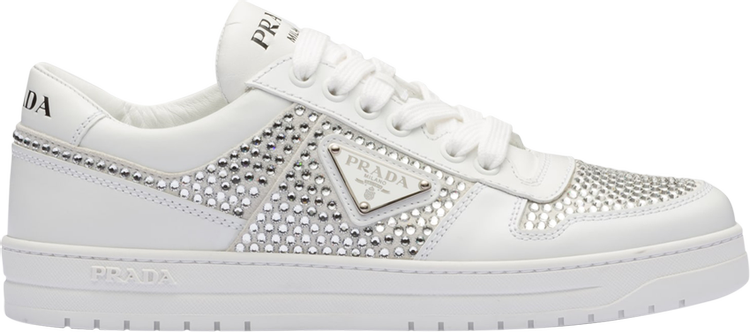 Prada Wmns Leather Sneaker 'Crystals - White'