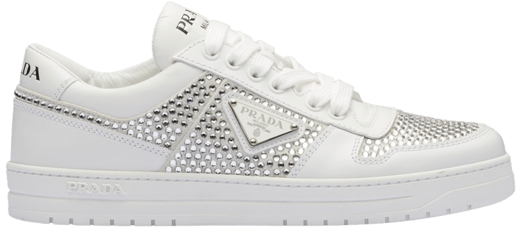 スニーカー Prada White sneaker Buy Prada Wmns Leather Sneaker 'Crystals - White' - 1E348N