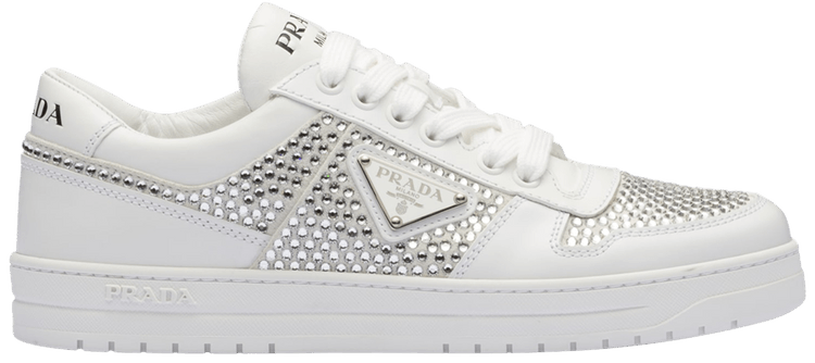 Prada Wmns Leather Sneaker 'Crystals - White'