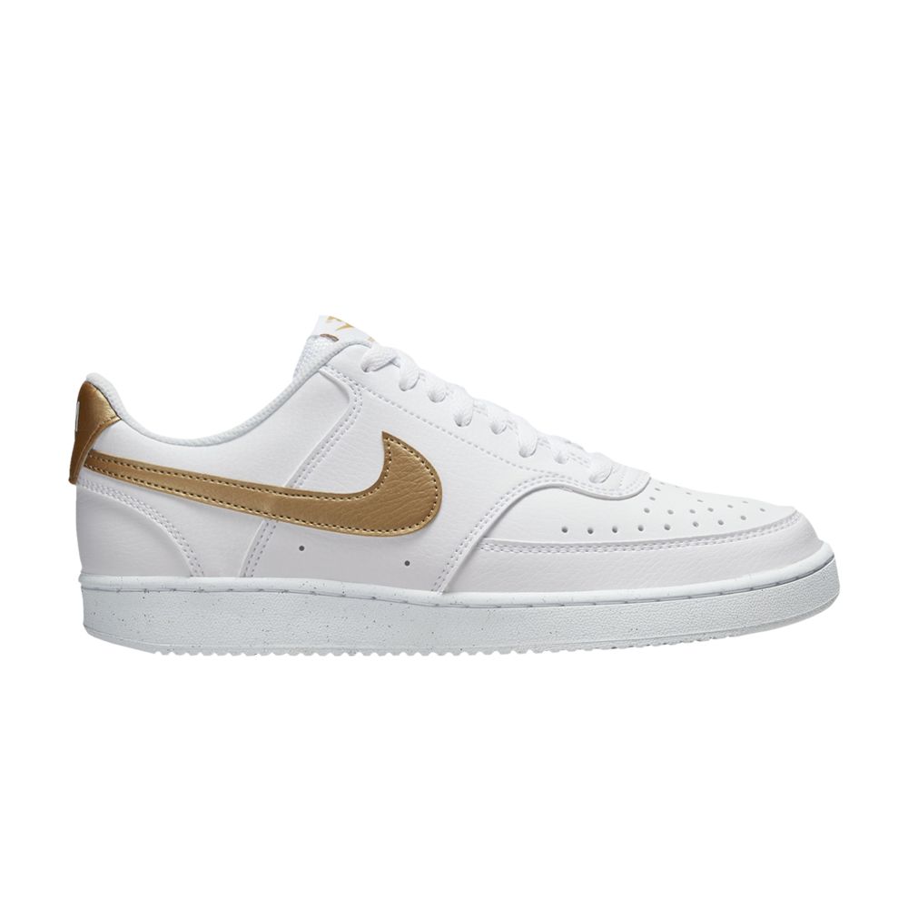 Pre-owned Nike Wmns Court Vision Low Next Nature 'white Metallic Gold' | Women's Size 9