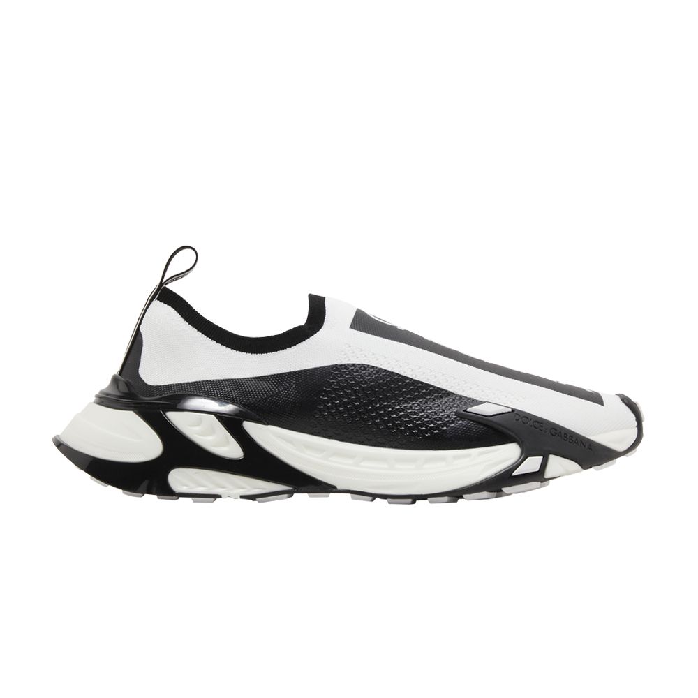 Pre-owned Dolce & Gabbana Stretch Mesh Fast Sneaker 'white Black' | Men's Size 39