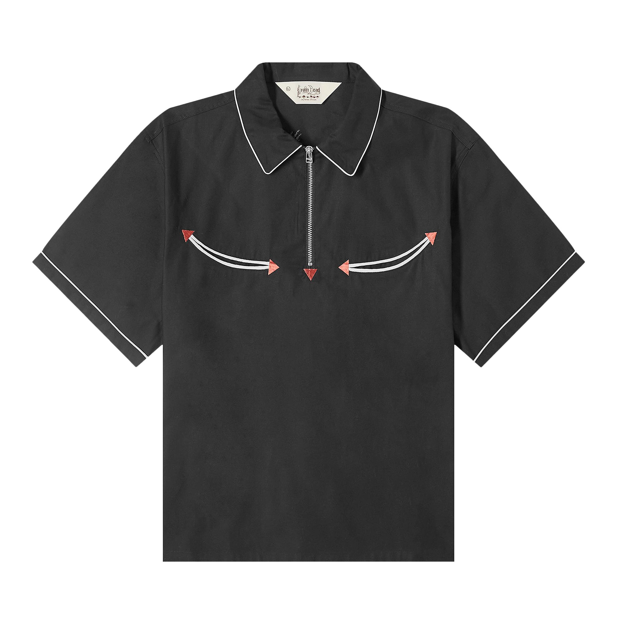 Pre-owned Brain Dead Flying Tiger Short-sleeve Western Shirt 'black' | Men's Size L