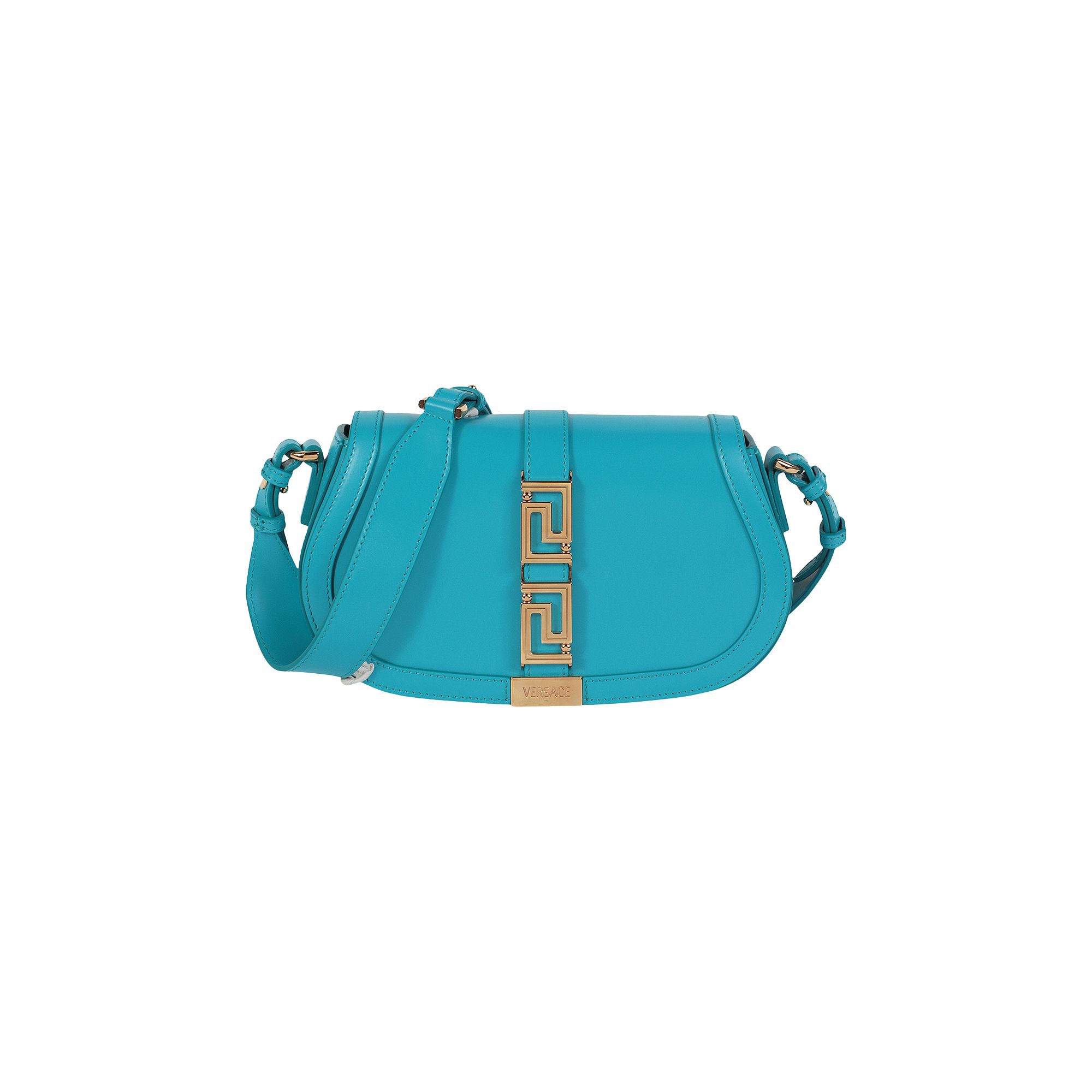 Pre-owned Versace Greca Goddess Shoulder Bag 'blue'
