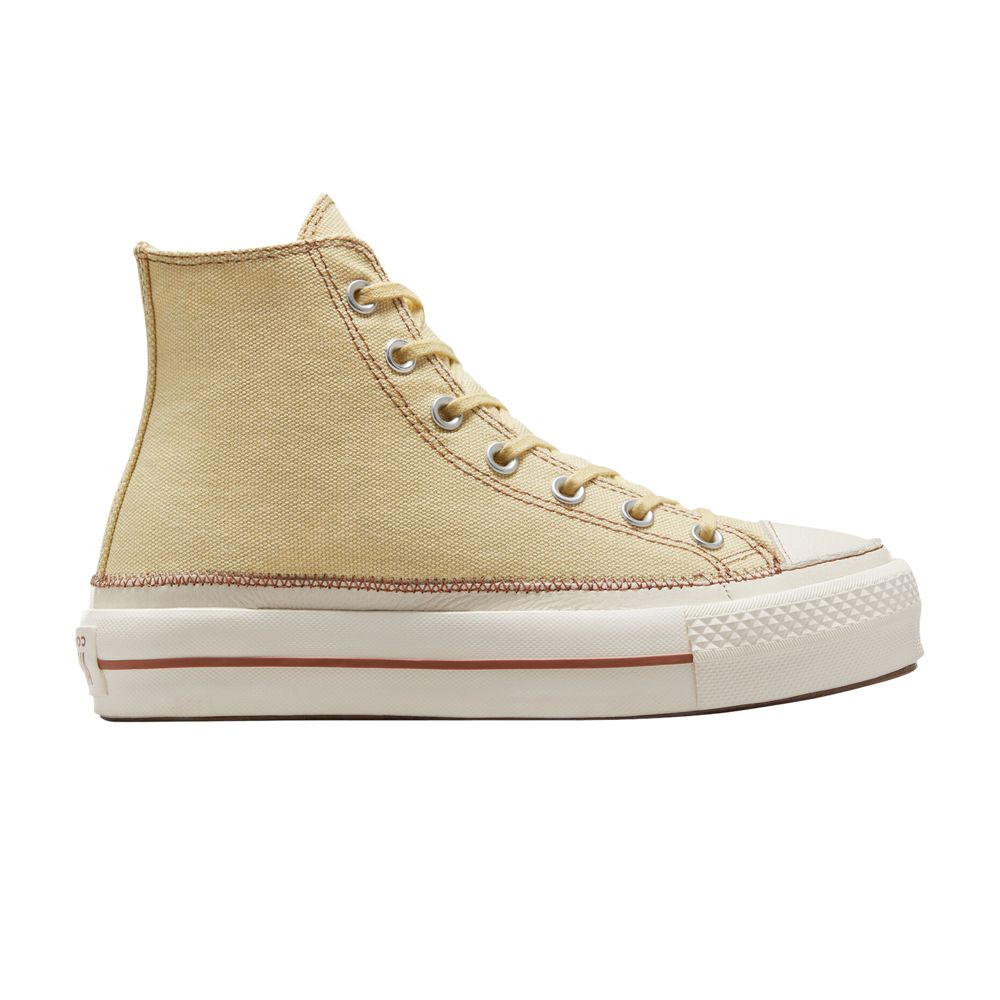 Pre-owned Converse Wmns Chuck Taylor All Star Lift Platform High 'contrast Stitching - Open Sesame' In Cream