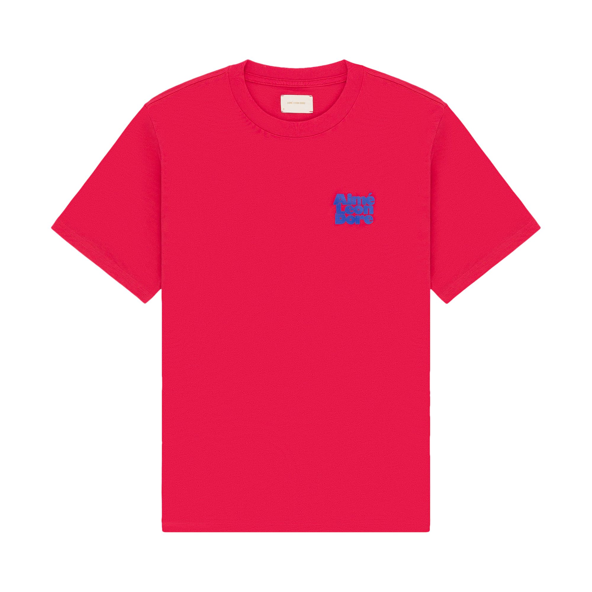 Pre-owned Aimé Leon Dore Stacked Logo Tee 'virtual Pink' | Red | Men's Size Xl