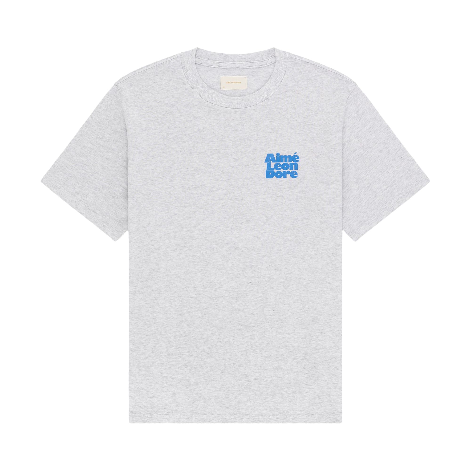 Pre-owned Aimé Leon Dore Stacked Logo Tee 'silver Mix' | Grey | Men's Size Xl In Gray