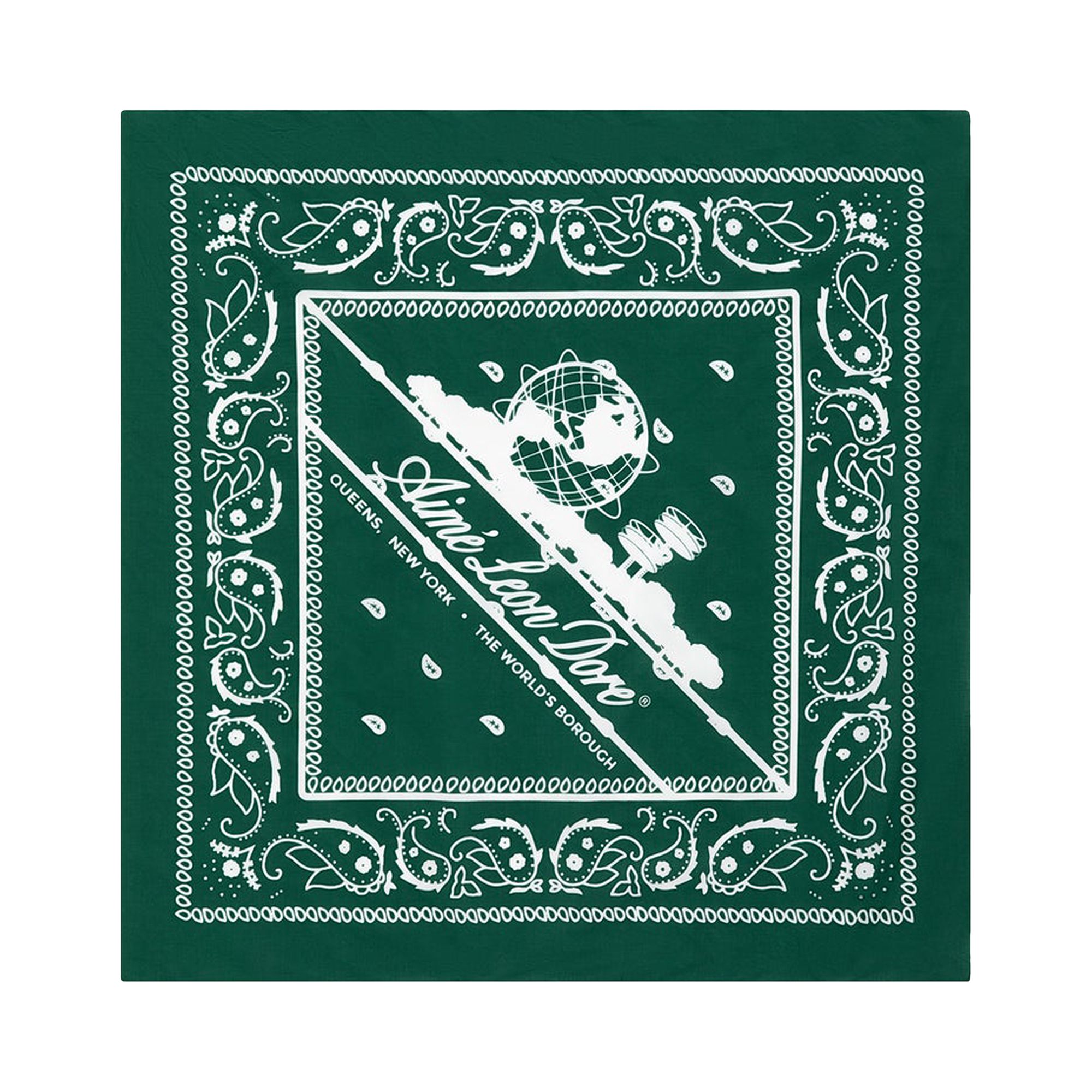 Pre-owned Aimé Leon Dore Paisley Unisphere Bandana 'green' | Men's Size Onesize