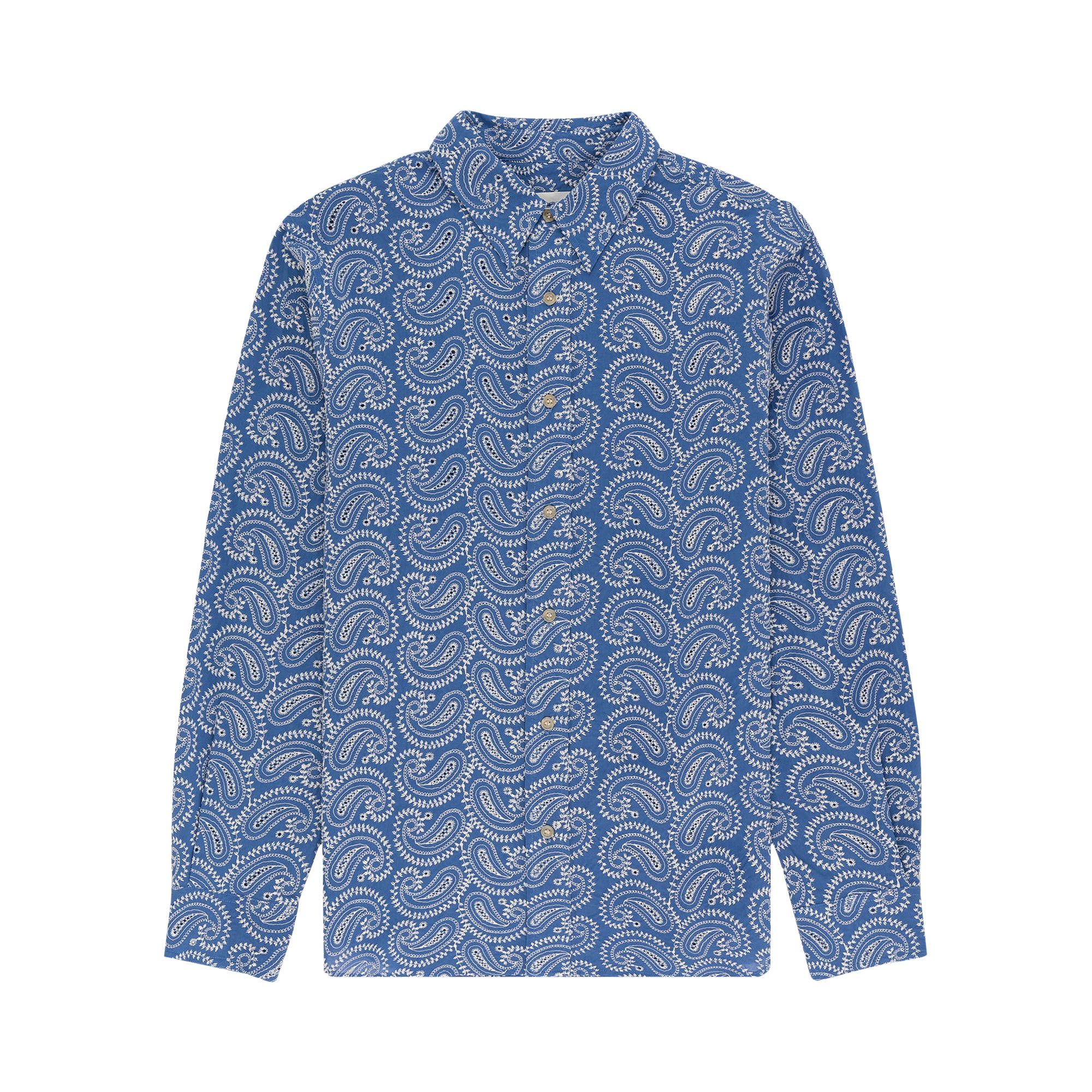 Pre-owned Aimé Leon Dore Paisley Embroidered Shirt 'blue' | Men's Size Xs