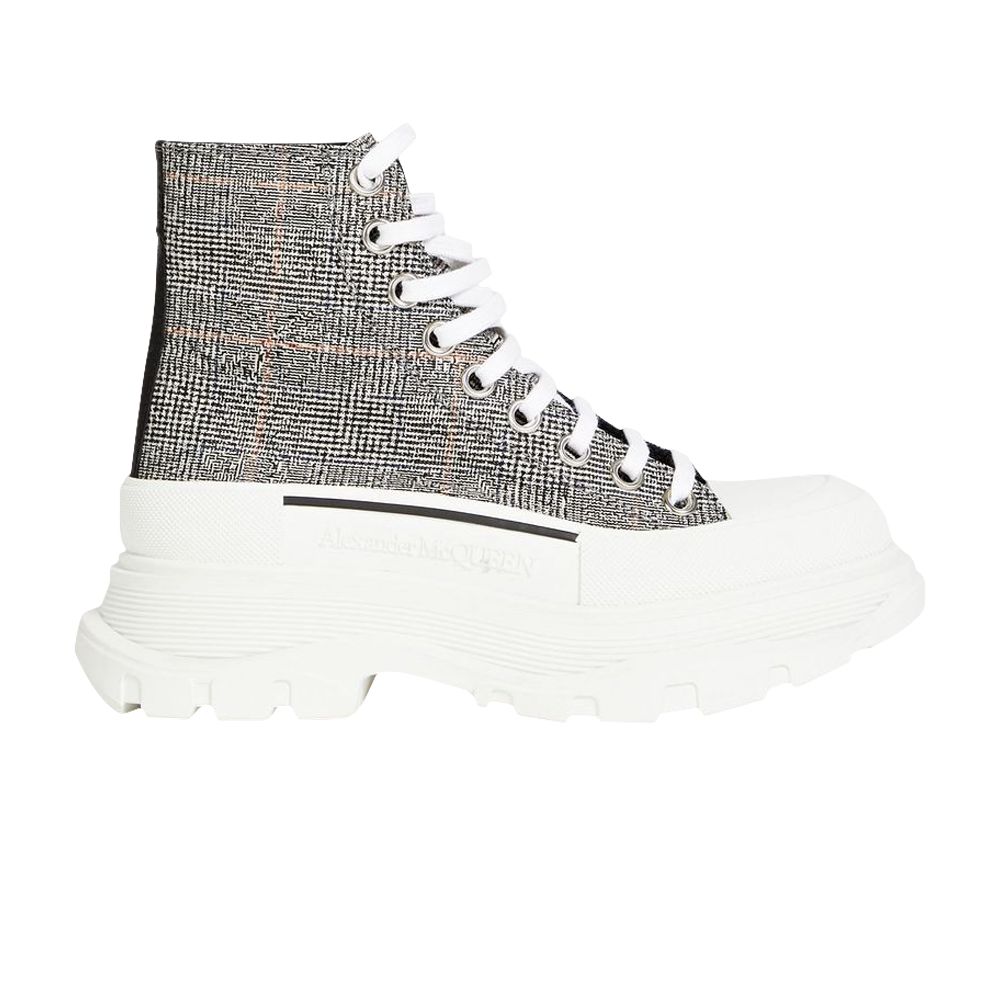 Pre-owned Alexander Mcqueen Wmns Tread Slick High 'tweed' | Grey | Women's Size 40.5