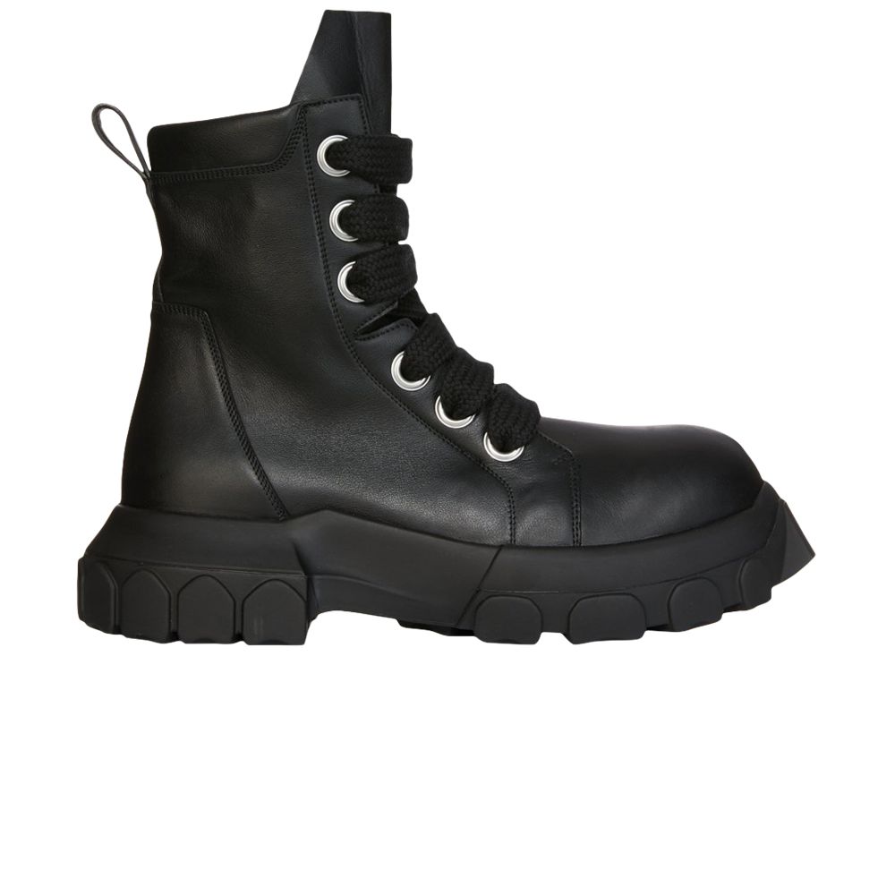 Pre-owned Rick Owens Lido Jumbo Laced Bozo Tractor High 'black Silver Eyelets' | Men's Size 43