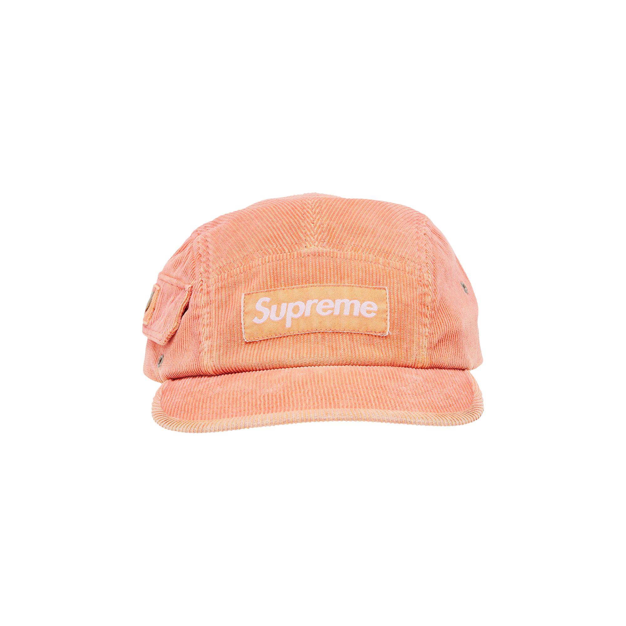 Pre-owned Supreme Corduroy Pocket Camp Cap 'peach' In Orange