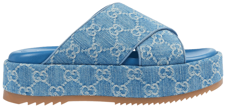 Buy Gucci Wmns GG Platform Slide Sandal 'Light Blue Denim Buy Gucci Wmns GG Platform Slide Sandal 'Light Blue Denim