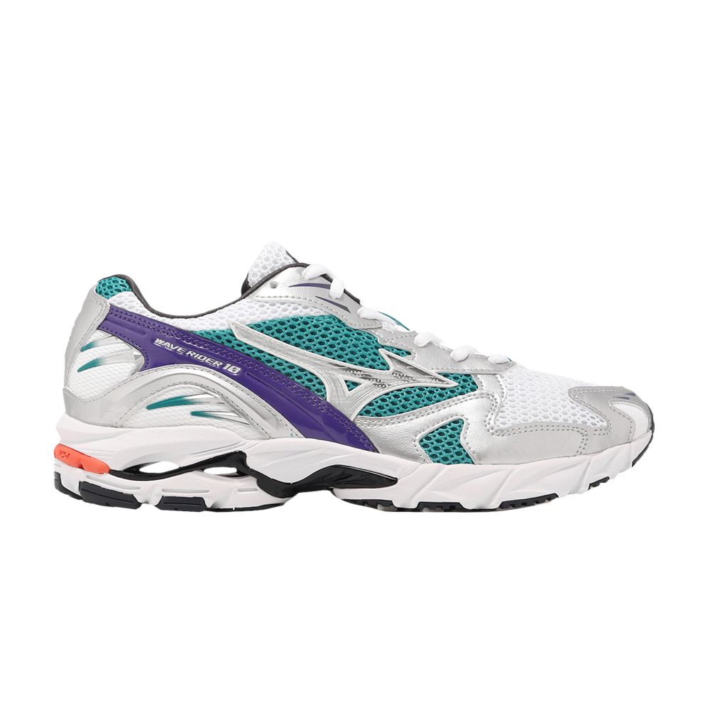 Pre-owned Mizuno Wave Rider 10 'white Silver Teal Blue'