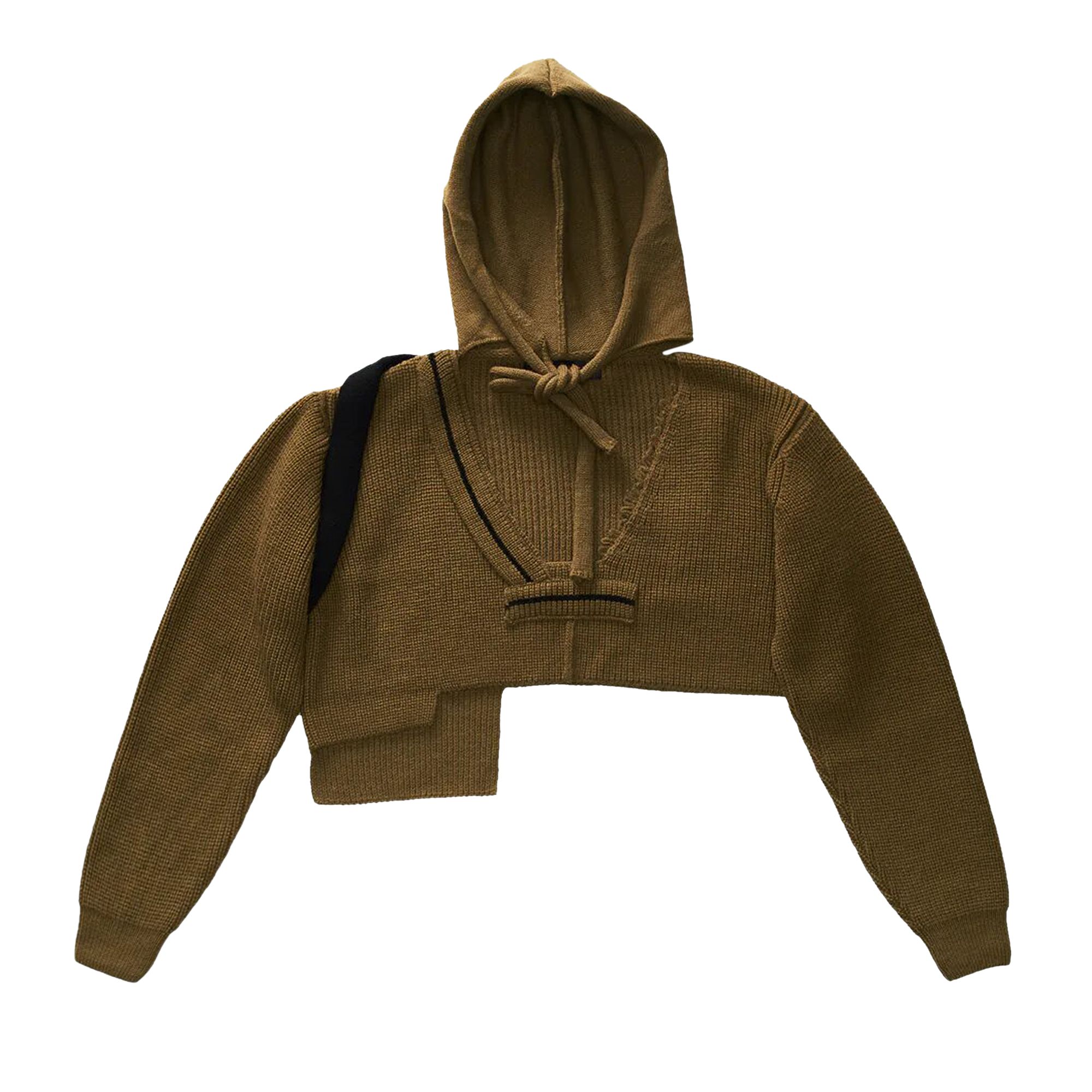 Ottolinger Knit Open Neck Hoodie 'Green' | Women's Size XL