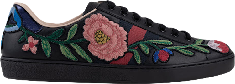 Gucci Ace Embroidered 'Floral - Black'